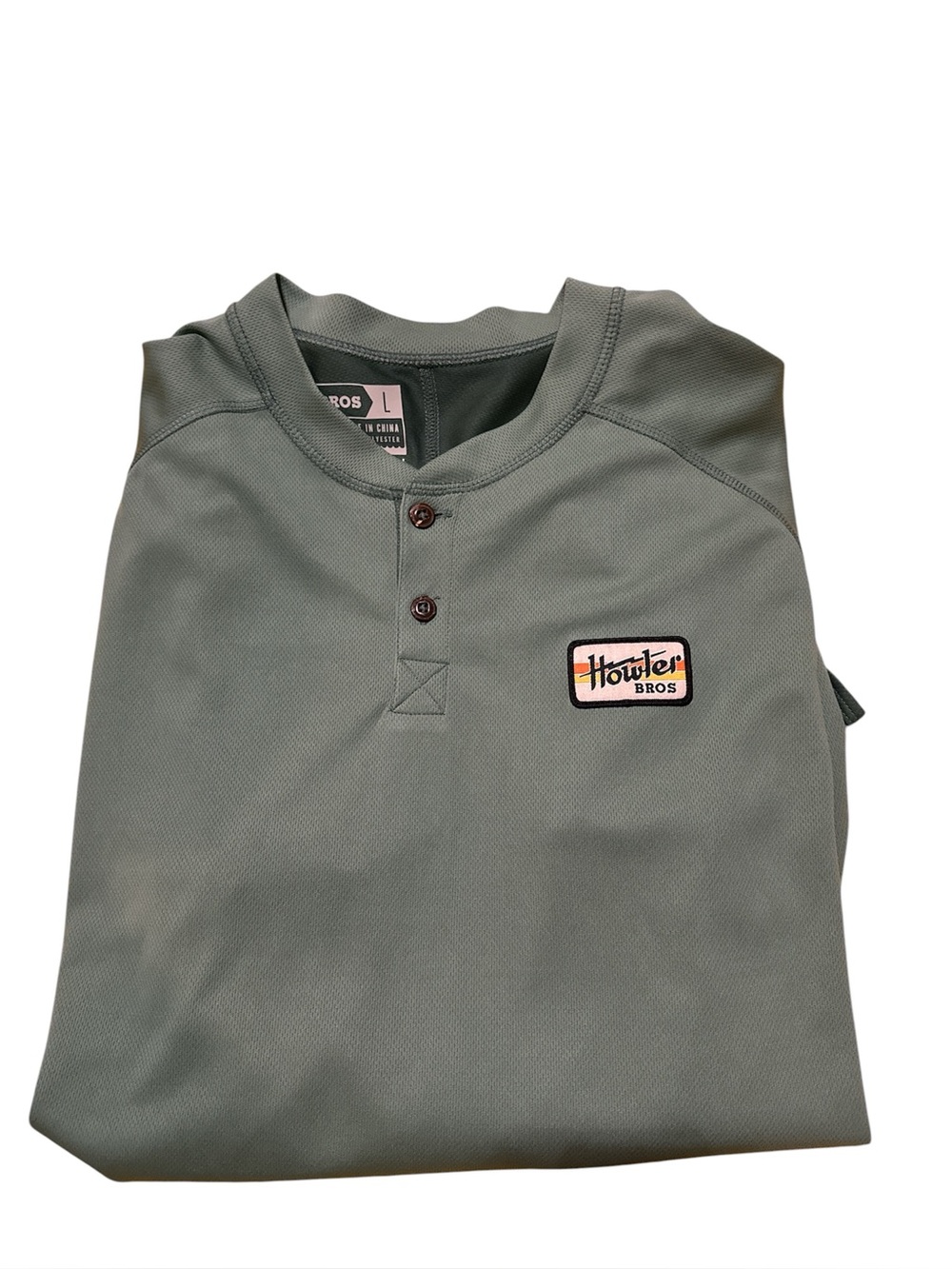 Howler Brothers Sage Green Logo Performance Top
